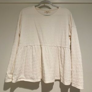 Madewell Peplum Embroidered Long Sleeve